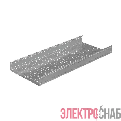 Лоток листовой перфорированный 500х100 L3000 сталь 1мм &quot;Быстрый монтаж ПЛЮС&quot; LPplus100-500-1.0-3000 оцинк. КМ PL0284