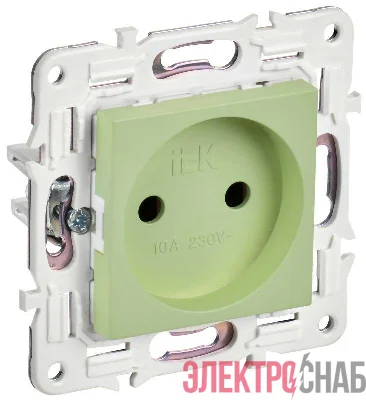 Розетка SKANDY 10А без заземл. без защ. шторок SK-R02G мятный IEK SK-R10-10-K06