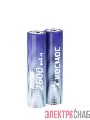 Аккумулятор 18650 Li-ion 2600мА.ч без защиты (уп.2шт) КОСМОС KOC18650Li-ion26US2