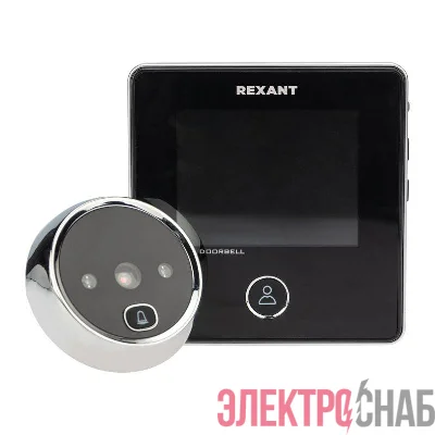 Видеоглазок дверной DV-113 с цветным LCD-дисплеем 2.8дюйм с функцией звонка и записи фото встр. аккум. Rexant 45-1113