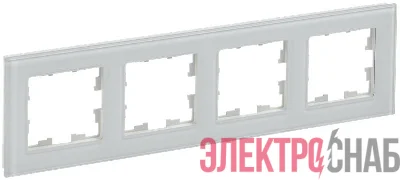 Рамка 4-м BRITE РУ-4-2-БрБ стекло бел. IEK BR-M42-G-K01