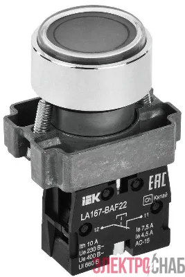 Кнопка LA167-BAF22 d22мм 1НЗ черн. KARAT IEK BBT20-BAF22-2-22-67-K02