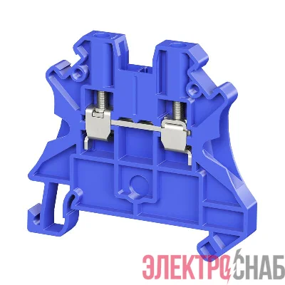 Клемма проходная винтовой зажим; 2 точки подключения; 2.5кв.мм син. DKC TUR-2.5R-BU