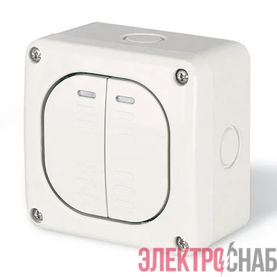 Выключатель настенный 2-кл. 1п 20А IP66 бел. DKC DIS1375022