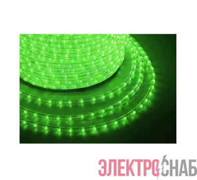 Шнур светодиодный Дюралайт фиксинг круглый 13мм 2.4Вт/м 220В IP54 зел. (уп.100м) NEON-NIGHT 121-124