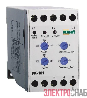 Реле контроля фаз РК-101 380В тип 01 DEKraft 23300DEK