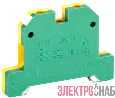 Зажим наборный ЗНИ-4PEN 4кв.мм (JXB-земля) IEK YZN20-004-K52