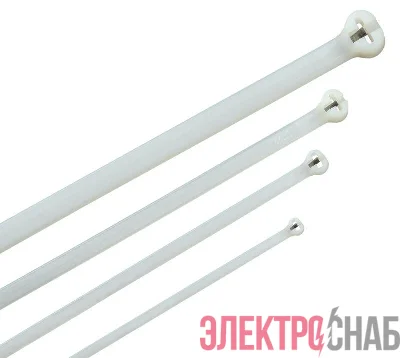 Хомут Хку 7.6х220мм со стальным замком бел. (уп.100шт) IEK UHH34-D076-220-100-K01