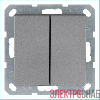 Переключатель проходной 2-кл. 10А IP20 механизм алюм. Jasmart G3022S