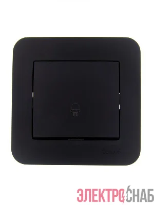 Кнопка звонка 1-кл.СП ASTI 10А IP20 в сборе черн. бархат LEZARD 7081-4242-103