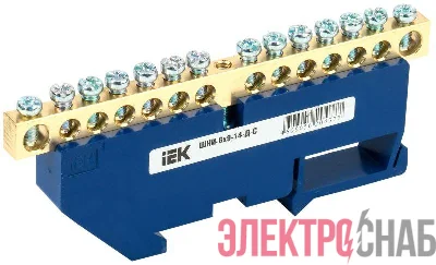 Шина нулевая на DIN-изол. ШНИ 6х9-14-Д-С IEK YNN10-69-14D-K07