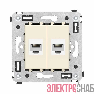 Розетка телефонная 2-м СП Avanti "Ванильная дымка" RJ12 без шторок механизм DKC 4405614