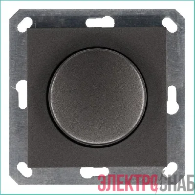 Светорегулятор поворотно-нажимной (диммер) LED 30-400Вт 1gang 2way механизм мокко Jasmart G4012Z