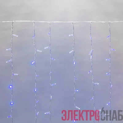 Гирлянда светодиодная "Светодиодный Дождь" 2х3м 448LED син. 66Вт 230В IP65 постоян. свечение провод силикон. прозр. (нужен шнур питания 303-500-1) Neon-Night 235-153-6
