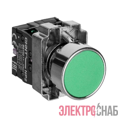 Кнопка управления NP2-BA31 без подсветки зел. 1НО IP40 CHINT 574842
