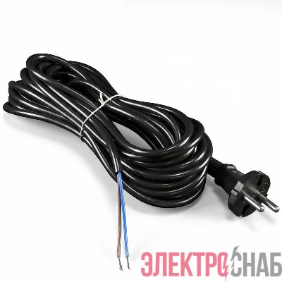 Шнур сетевой с вилкой 5м без заземл. 10А ПВС 2х1 черн. DOMTOK 2776