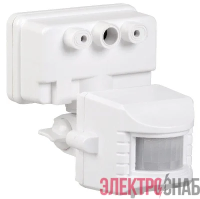 Детектор движения ДД 019 1100Вт угол обз. 120град. дальн. 12м IP44 бел. IEK LDD13-019-1100-001