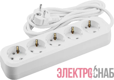 Удлинитель 5х5м с заземл. 16А IP20 90 802 OPE-S-05-500-E-3x1 бел. ОНЛАЙТ 90802