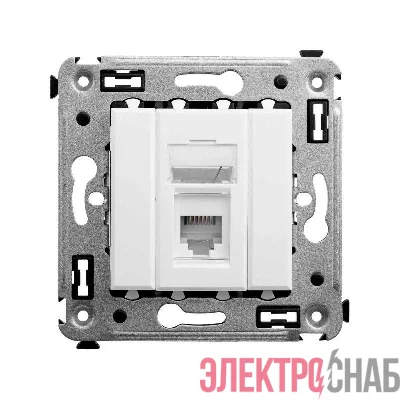 Розетка телефонная 1-м СП Avanti "Белое облако" RJ12 DKC 4400313