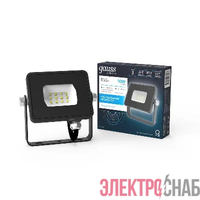 Прожектор светодиодный Qplus 10Вт 6500К IP65 850лм 200-240В ДО сер. GAUSS 690511310