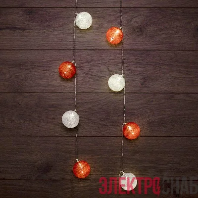 Гирлянда светодиодная "Тайские фонарики "Магия" 3.5м 20LED тепл. бел. 1Вт IP20 провод ПВХ прозр. элементы питания 2хAA (не в компл.) Neon-Night 303-088