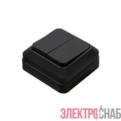 Выключатель 2-кл. BOLLETO накладной 7023B черн. IN HOME 4690612061023