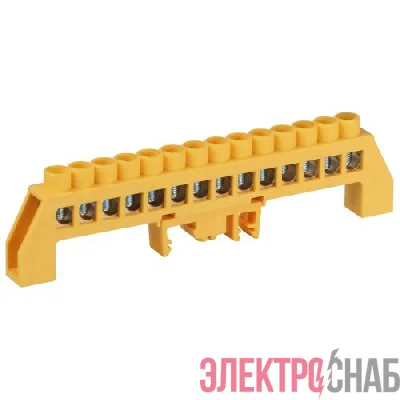 Шина PE земля в комбинированном изоляторе на DIN-рейку ШНИ-8х12-14-Д желт. NO-224-119 Эра Б0062958