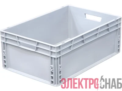 Ящик п/э 600х400х220 сплошной, усиленное дно, цв. серый SPK 6022 SPK 6022