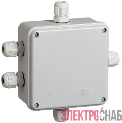 Коробка распаячная ОП 100х100х50 IP55 КМ41330 PG9 IEK UKO10-100-100-050-K51-55