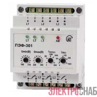 Переключатель фаз электронный ПЭФ-301 НовАтек-Электро 3425601301
