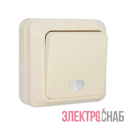 Выключатель 1-кл. ОП Олимп 10А IP20 с подсветкой сл. кость UNIVersal Б-О0121
