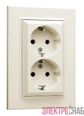 Розетка 2-м СП Karea 16А IP20 с/з крем. Makel 56010082