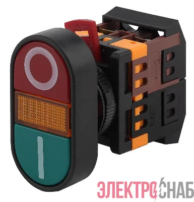 Кнопка APBB-22N I-O d22мм неон/240В 1з+1р BBD10-APBB-K51E ЭРА Б0045624