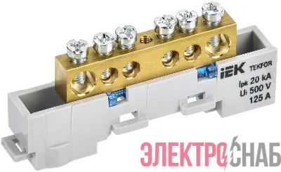 Шина нулевая N неизол. на универс. держ. 8х12-6-С TEKFOR IEK TF-NN20-06-DL-K07