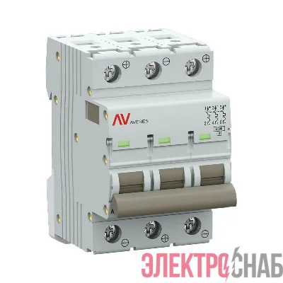 Выключатель автоматический модульный 3п C 4А 6кА AV-6 AVERES EKF mcb6-DC-3-04C-av