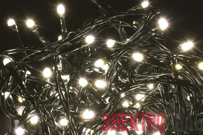 Гирлянда "Нить" 5м 50LED бел.LED бел. IP20 провод зел. 230В с контроллером 8 режимов IEK LGDB110-1-050-05-G-S-20