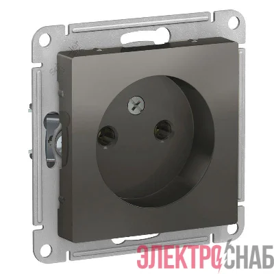 Розетка 1-м СП AtlasDesign 16А IP20 без заземл. без защ. шторок механизм сталь SE ATN000941