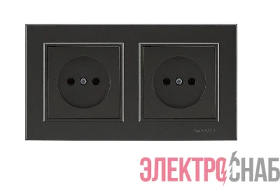 Розетка 2-м СП Karea 10А IP20 б/з дым. металлик Makel 56050017