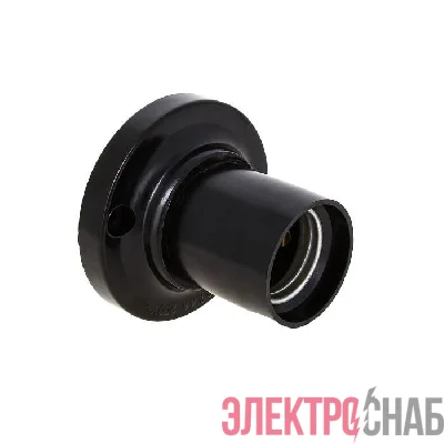 Патрон потолочный E27 прямой карболит. черн. EKF LHC-E27-sc-s