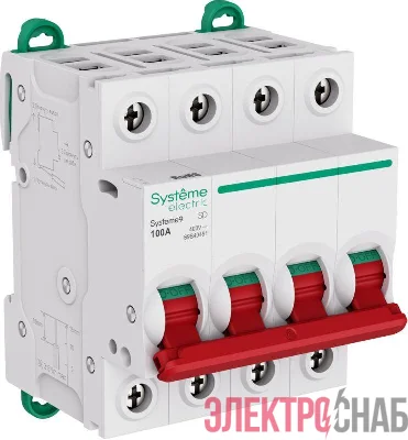 Выключатель нагрузки 4п 100А Systeme9 400В SE S9S40491