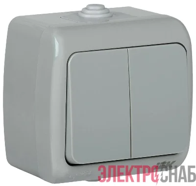 Выключатель 2-кл 1п ОП AQUATIC ВС-20-2-0-А 10А IP54 GENERICA EVA20-K03-10-54