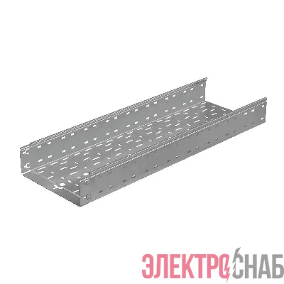 Лоток листовой перфорированный 300х100 L3000 сталь 0.8мм "БЫСТРЫЙ МОНТАЖ ПЛЮС" LPplus100-300-0.8-3000 оцинк. КМ PL0277