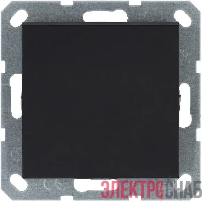 Переключатель проходной 1-кл. 10А IP20 с подсветкой механизм черн. матов. soft touch Jasmart G3012NPB