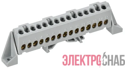Шина L "фаза" в комб. изол. "Стойка" 6х9-15-Ср TEKFOR IEK TF-NN10-15-DP-K03