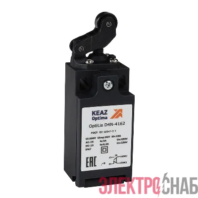 Выключатель концевой OptiLiS D4N-4162 рычаг роликовый горизонтальное перемещение EN 50047 XCKN2121P20 КЭАЗ 365304
