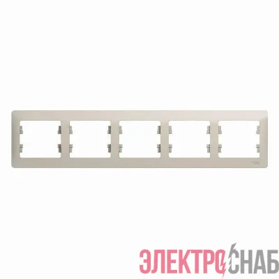 Рамка 5-м Glossa горизонт. молоч. SE GSL000905