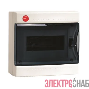 Щиток настенный 8мод. IP41 с дверцей с клеммн. блоком 87508 и замком бел. DKC 84908