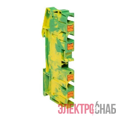 Колодка клеммная пружинная 6 Push-in 4 вывода земля EKF PIT-6-4-pe