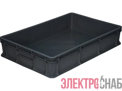 Ящик 600х400х120 мороз. сплошной, без ручек  серый 704.03.02 м 704.03.02 м