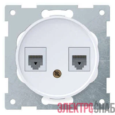 Механизм розетки комп. + телеф.2-м СП Florence RJ11/RJ45 кат.5e бел. 1E20801300 OneKeyElectro 2172771